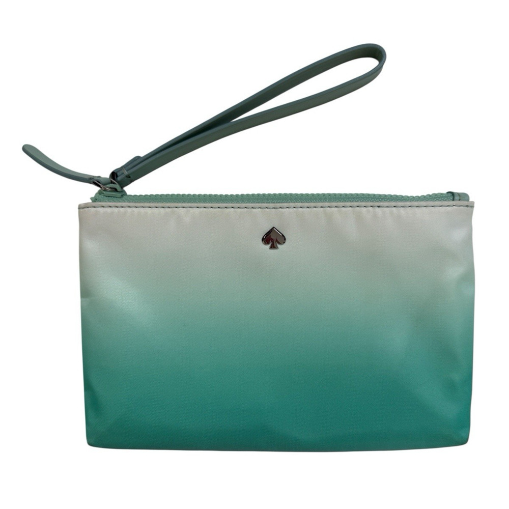 Kate Spade New York Jae Degrade Medium Double Zip Nylon Wristlet Fiji Green $139